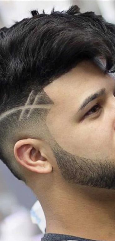 Close up of male hairstyle