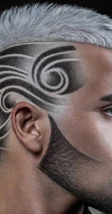 Detail of male hair style