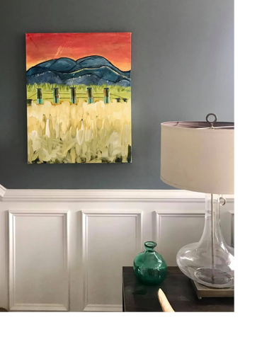 --SOLD-- CAPTURE is acrylic mixed media on 24x30", 1 1/2" deep gallery-wrap stretched canvas.