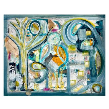 PAISLEY is acrylic mixed-media
16x20” flat canvas panel (suitable for framing)