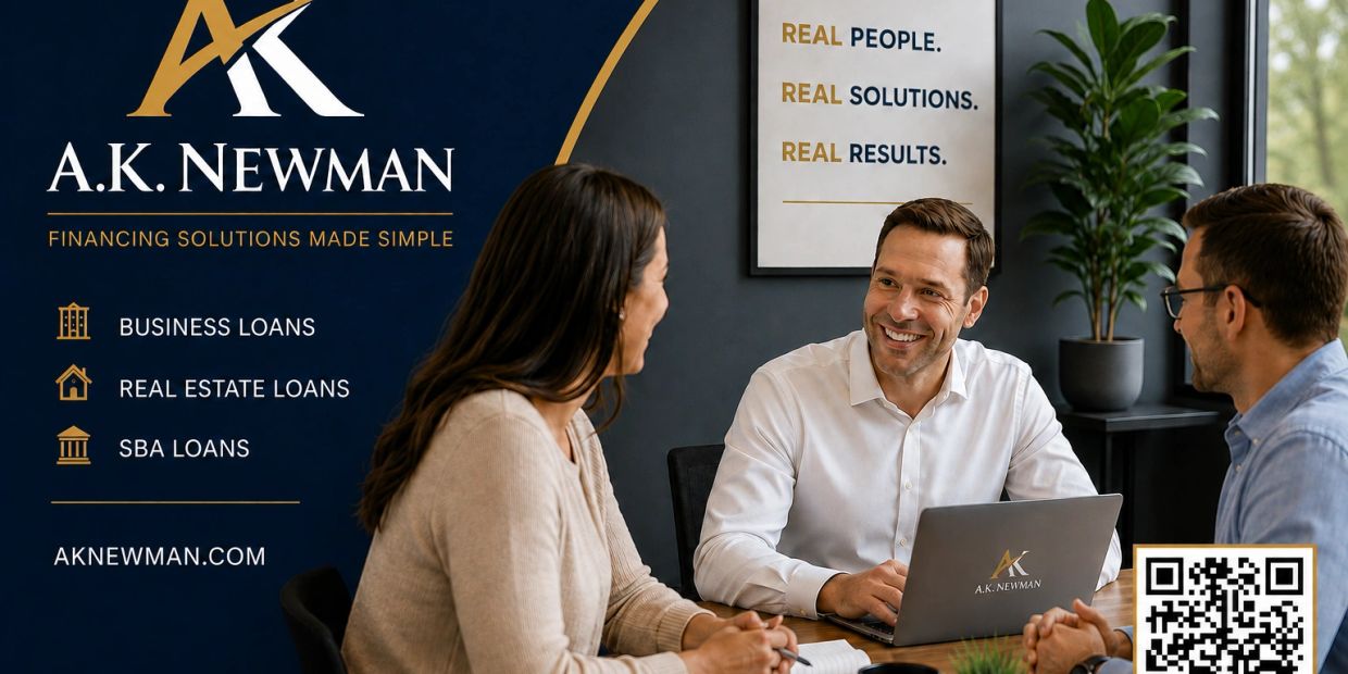 Financial consultation with A.K. Newman about business loans.