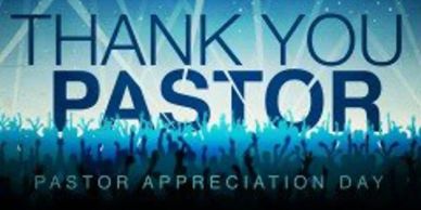 Thank you Pastor message for Pastor Appreciation Day with cheering crowd.