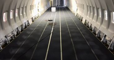 Custom carpets made for a Boeing 737.