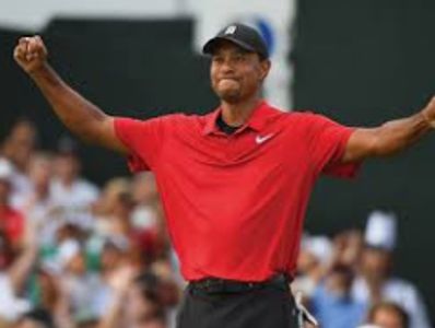 Tiger Woods winning a championship