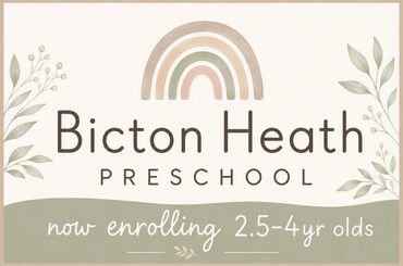 Bicton Heath Preschool enrollment advertisement.