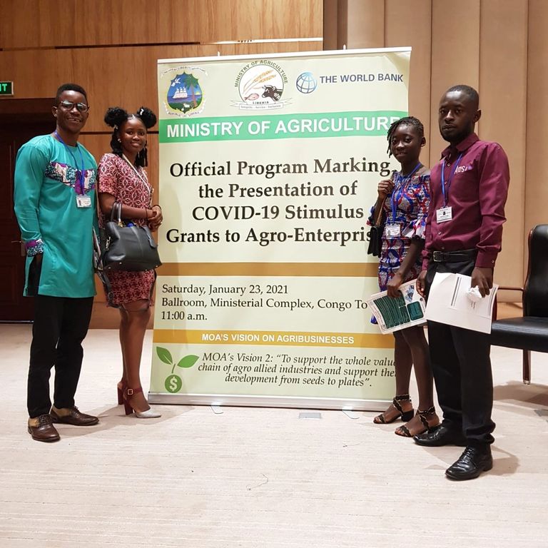 Agribusiness grant ceremony Liberian Minister of Agriculture Hon Jeanine Milly Cooper 23 Jan 2021