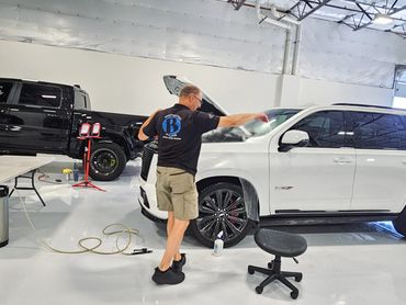 Paint protection film install on a Cadillac escalade V