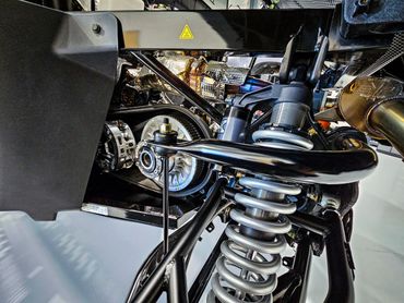 Finished look of the ceramic that was applied to the suspension system.