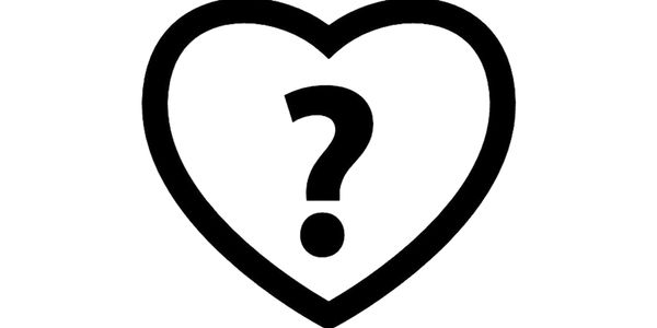 Heart shape with a question mark inside.