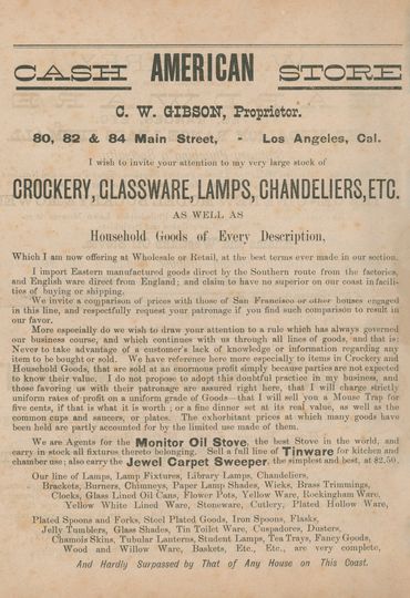 American Cash Store 
The Economist - Los Angeles, CA
Advertisement (1883)