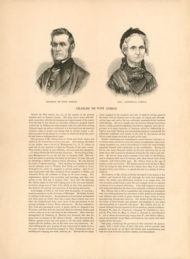 Pioneer settlers Charles DeWitt Gibson & Artemisia Gibson - between page 238 & 239 (digital page) 29