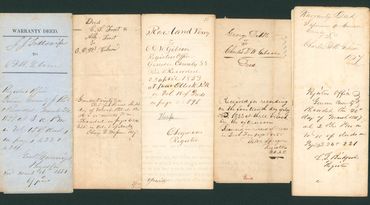 Land deeds — early pioneer settlement documents for Grand Blanc, Michigan.
C.D.W. Gibson, purchaser