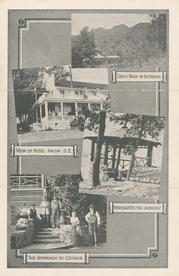 Advertisement for Castle Hot Springs in Lake County, CA 
Featuring Chauncey W. Gibson & Siblings (1