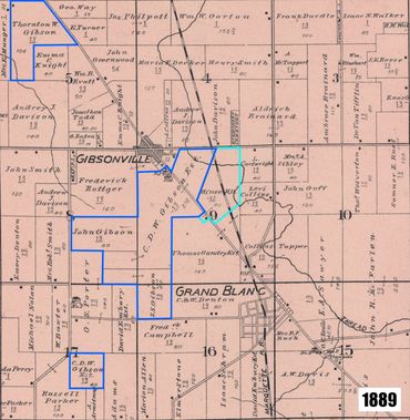 The Gibson family estates as they appeared in 1889.