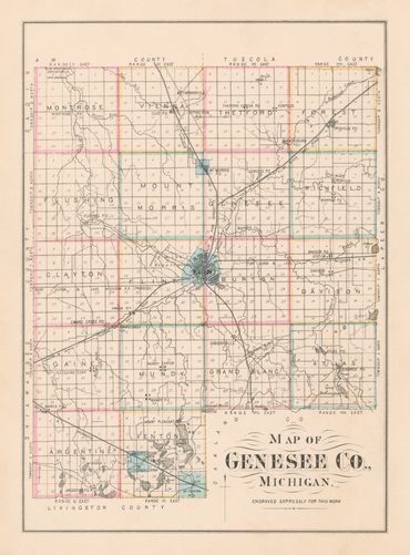 Map of Genesee County, 1879 
From the book "History of Genesee County, Michigan with Illustrations (