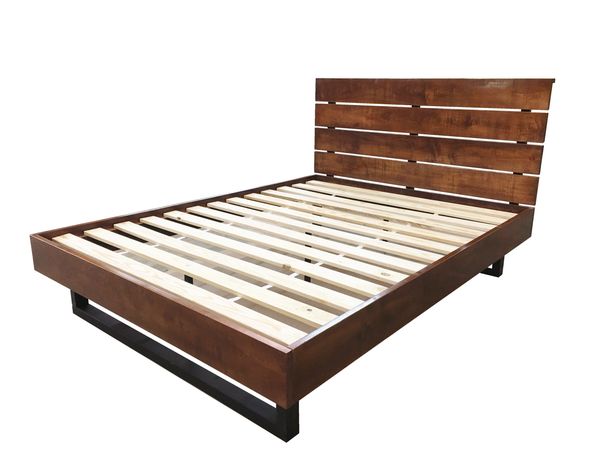 Wooden bed frame bed rails and panels. 
