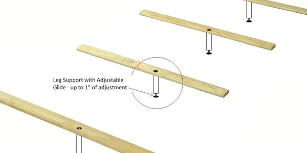 Wooden slat with adjustable legs