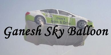 Car shaped sky balloons, Ola Cab advertising sky balloons, ola cab promotional sky balloons.