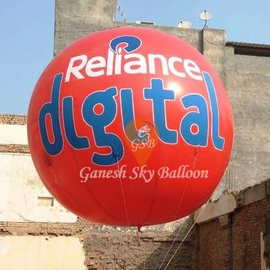 Reliance Digital Sky Balloon, This is a big advertising sky balloon. The red Colour is eye-catching.