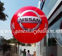 Nissar Sky Balloon Advertising, Advertising Sky Balloon Manufacturers in Delhi. Nissan Balloon install in Noida.