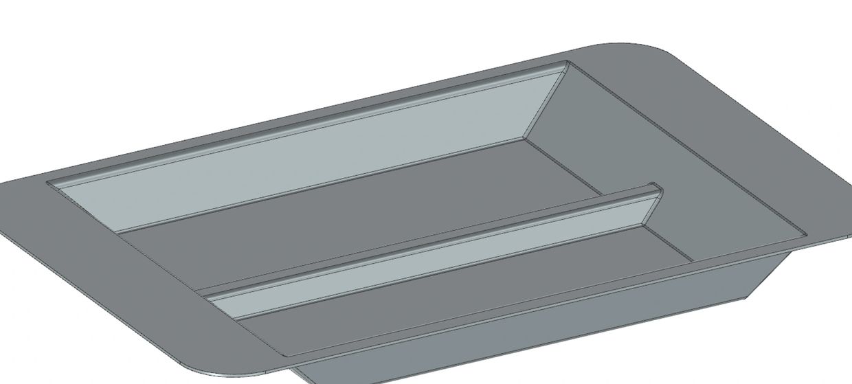 Figure 1: CAD of Battery Platter. Dimensions: 2.52m x 1.7m x 0.21m