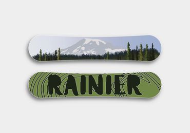 Mount Rainier snowboard design.