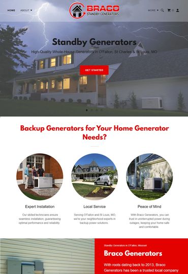 Website builder and marketing for generator companies and electricians