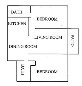 Basic two bedroom apartment floor plan