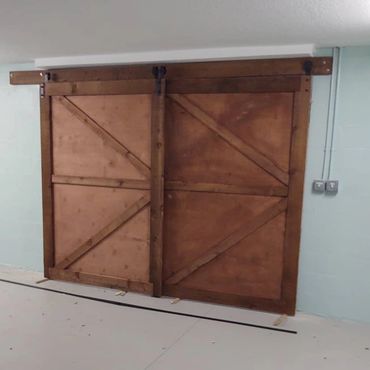 custom built cedar  barn doors on siestas key 