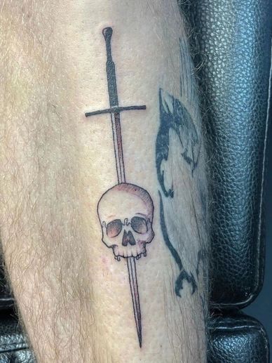 fine line tattoo Mayhem