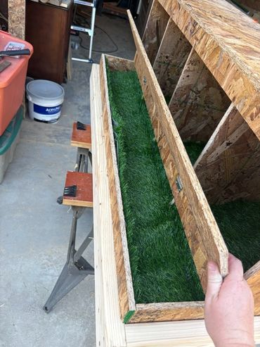 Soft landing within rollaway nesting box for poo-free butt nuggets