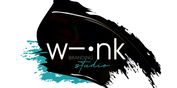 paint brush stroke with wink-ink branding llogo