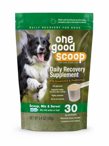 One Good Scoop daily recovery supplement for dogs.