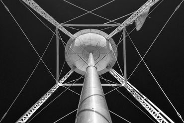 black and white photography,  Gerald Hill photography, Abstract, water tower, architecture photo's 
