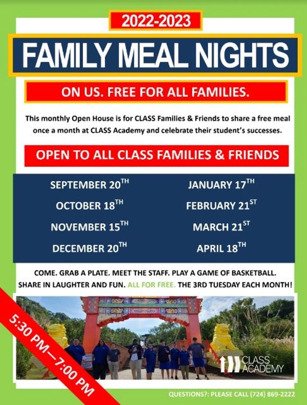 Join us on March 21st for our next Family Meal Night!