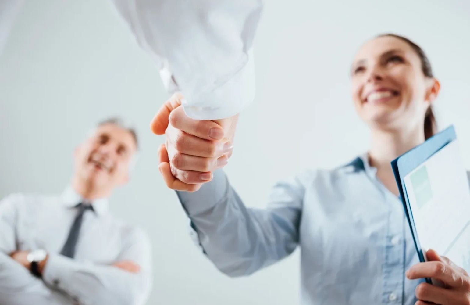 job seeker shaking hands