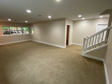 Basement finished by Thompson Quality Painting, interior painting services