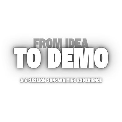 Text-based logo for a 6-session songwriting experience.