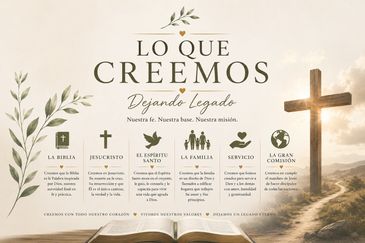 Imagen con mensaje cristiano sobre la fe y el legado.