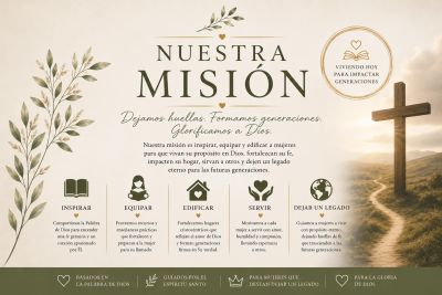 Nuestra misión inspira y fortalece a mujeres para impactar generaciones con fe y legado.