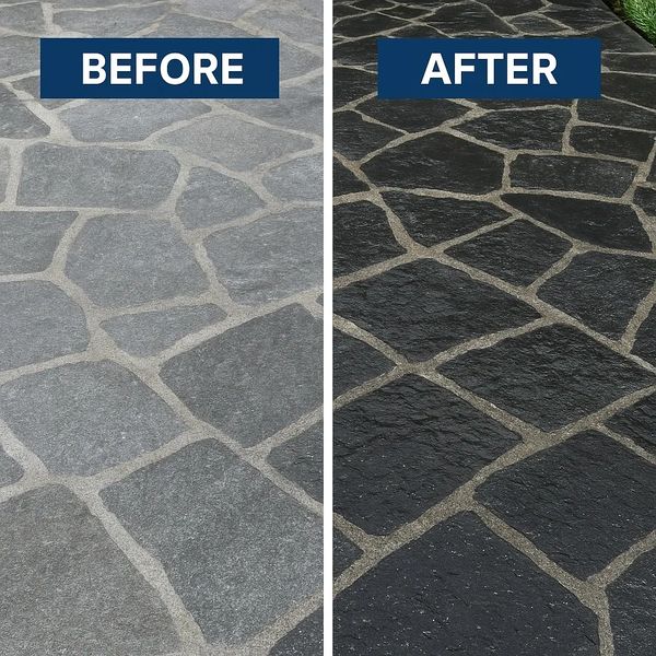 Before and after stone patio sealing for lasting protection and shine