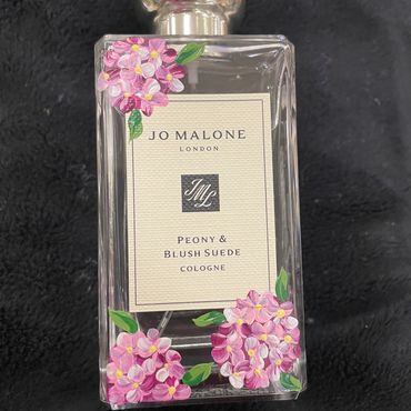 San Diego bottle painter jo malone pink hydrangeas