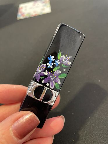 San Diego bottle painter Lisa McCague Dior lipstick