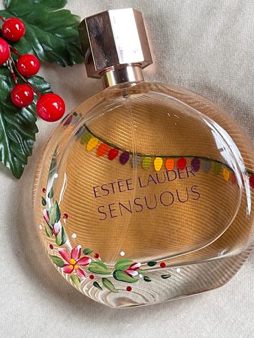 San Diego bottle painter Lisa McCague Estee Lauder Sensuous perfume Christmas