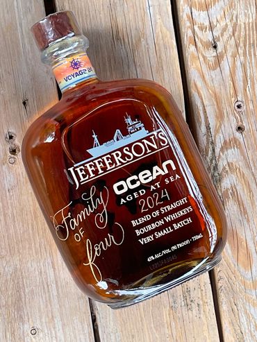 Lisa McCague San Diego engraver jefferson's whiskey bottle engraved message