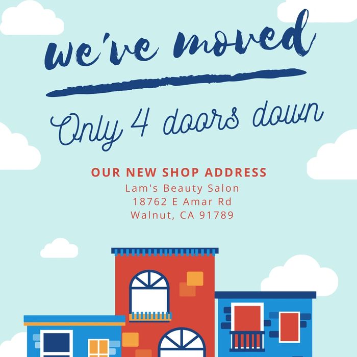 Lam's Beauty Salon has moved! Only 4 doors down - still in the same plaza!
Our new shop address i