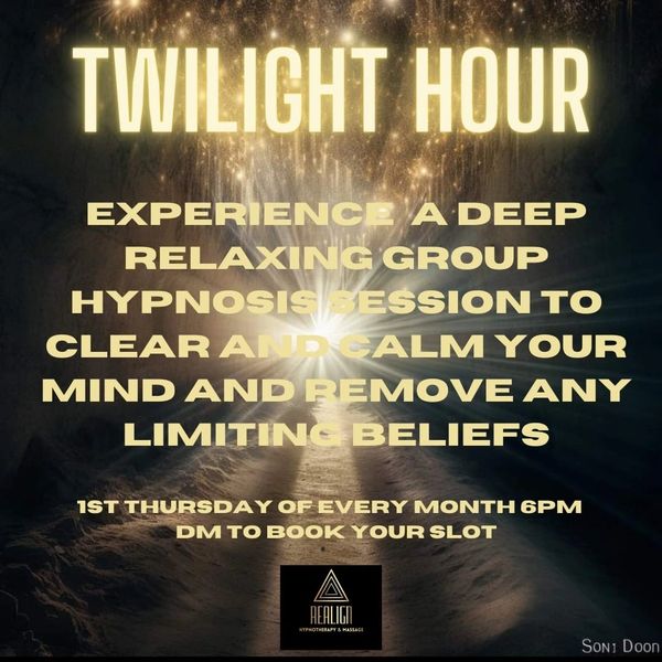 Group hypnosis hypnotherapy groups wellbeing sessions confidence  twilight hour