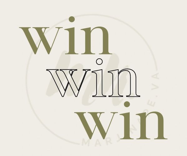 Creative typography design featuring the word 'win' repeated three times.