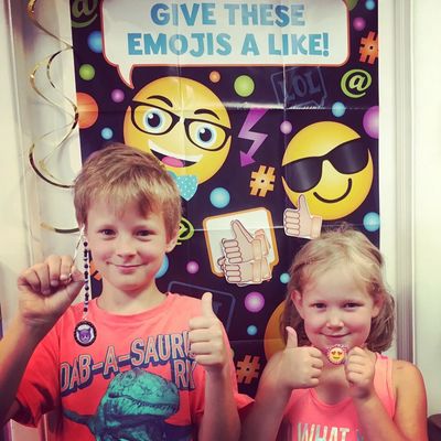 Emoji Party at Just Bead Yourself in Westfield, NJ DIY jewelry Fun for Kids Create Things to Do