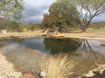 Natural swimming pond installation Jonestown Texas 